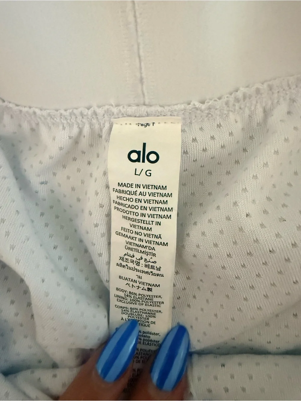 ALO Yoga White Breathable Mesh Lounge Shorts